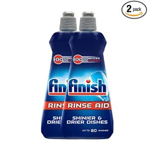 Finish Dishwasher Rinse Aid, Shine & Dry - 400 ml (Pack of 2)