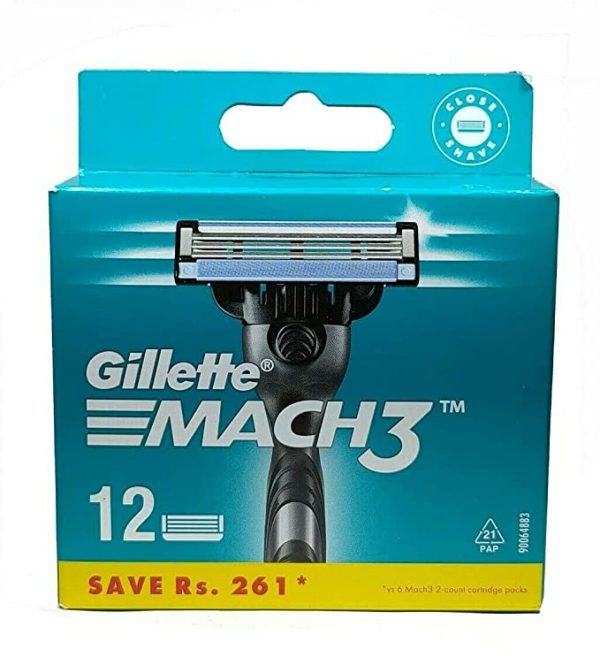 Gillette Mach 3 Manual  Shaving Razor Blades (Cartridge) 12s pack
