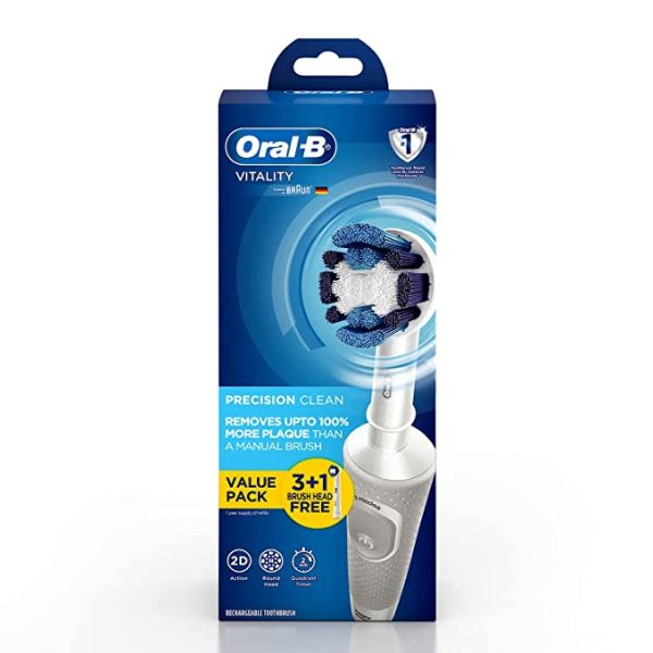 Oral B Vitality Criss Cross Electric Rechargeable Toothbrush with 3+1 Free refill