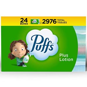 Puffs Plus Lotion Facial Tissues, 24 Boxes (124 Tissues per Box)