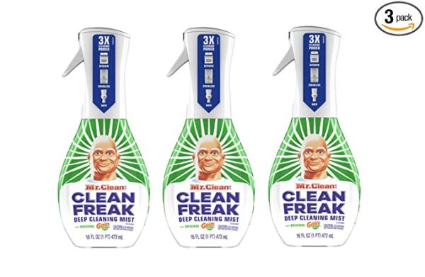 Mr. Clean Clean Freak Deep Cleaning Mist Multi-Surface Spray with Gain Original Scent Starter Kit 16 Ounce (Pack of 3)