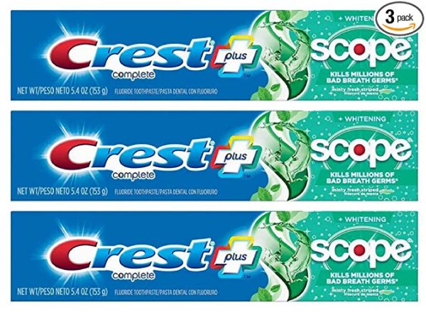 Crest Toothpaste Plus Scope Whitening Minty Fresh (Pack of 3)