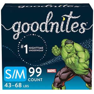 Goodnites Bedwetting Underwear for Boys, Small/Medium (38-65 lb.), 99 Ct, Stock Up Pack (Packaging May Vary)