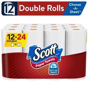 Scott Choose-A-Sheet Paper Towels, White, 12 Double Rolls