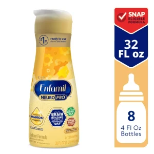 Enfamil NeuroPro Baby Formula, Triple Prebiotic Immune Blend with 2'FL HMO & Expert Recommended Omega-3 DHA, Inspired by Breast Milk, Non-GMO, Ready-to-Use Liquid, 32 Fl Oz