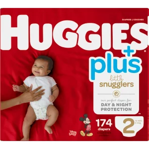Huggies Little Snugglers Wetness Indicator Soft Diapers - Size 2, 174 Count