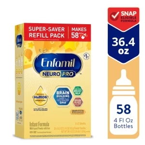 Enfamil NeuroPro Baby Formula, Triple Prebiotic Immune Blend with 2'FL HMO & Expert Recommended Omega-3 DHA, Inspired by Breast Milk, Non-GMO, Refill box, 36.4 Oz