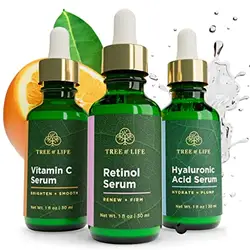 Anti Aging Face Serum 3-Pack - Vitamin C Serum, Retinol Serum, Hyaluronic Acid Serum